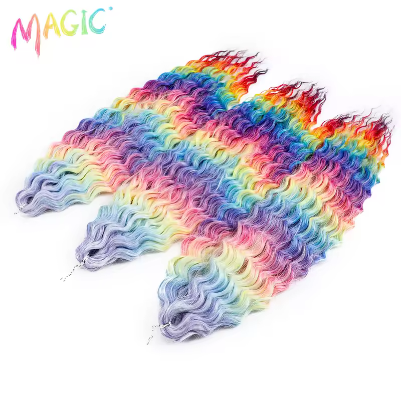 Magic Ariel Curl Hair Water Wave Twist Crochet Hair Synthetic Braid Hair Ombre Blonde 22 Inch Deep Wave Braiding Hair Extension - Image 15