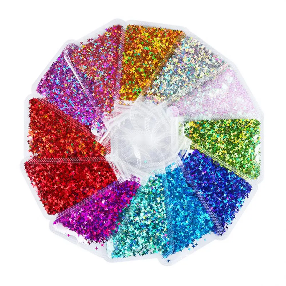 1/2PCS Laser Cross Star Sequins Nail Glitter Sequin Paillettes Ultrathin Glitter Paillette 3D Nail Art Manicure Material