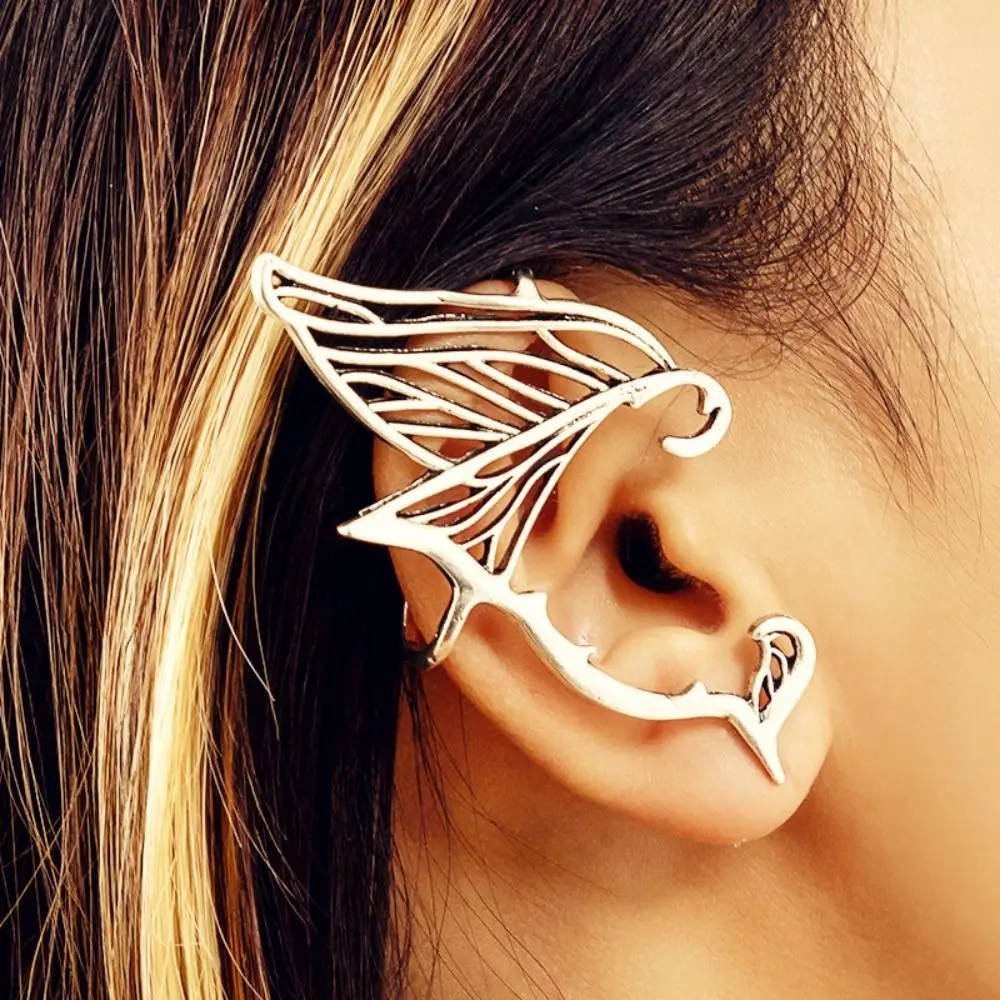 

Sweet Antique Gold Color Elf Ear Clip Korean Style Alloy Single Side Earrings Ear Hook Jewelry Accessories Ear Cuff Halloween