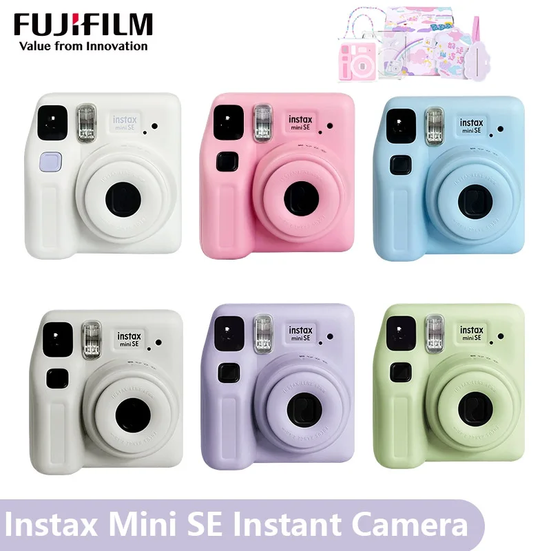 Fujifilm Instax Mini SE Mini 7+ Instant Camera Film Cam Auto-focusing Wrist Strap Birthday for Girl New Year Festival Gift as