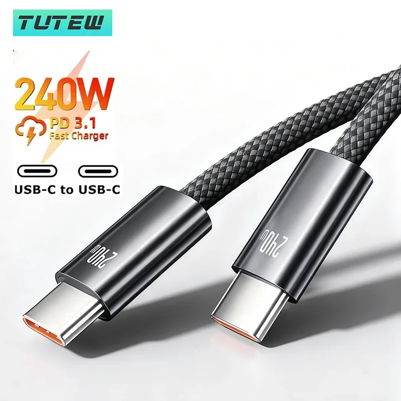 New 240W USB Type C to USBC Cable Quick Charging PD 100W Type-C Data Cord Fast Charge For MacBook Samsung For iPhone 17 16 15