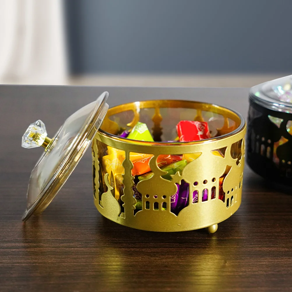 

Decorative Appetizer Plate Candies Small Trinket Organizer Dish Basket Iron Candy with Lid