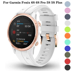 Wristband Replacement Strap For Garmin Fenix 7S 5S Plus 6S Pro Quick Fit Rose Gold Buckle Silicone 20mm Band Smartwatch Bracelet
