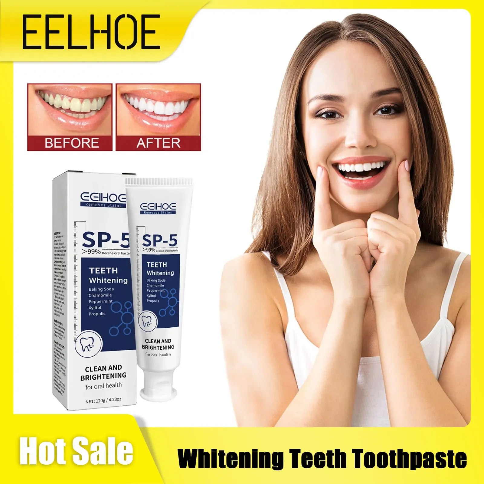 Whitening Stain Removal Toothpaste Improve Yellow Teeth Eliminate Bad Breath Repair Gingival Anti Bleeding Cleaning Oral Care