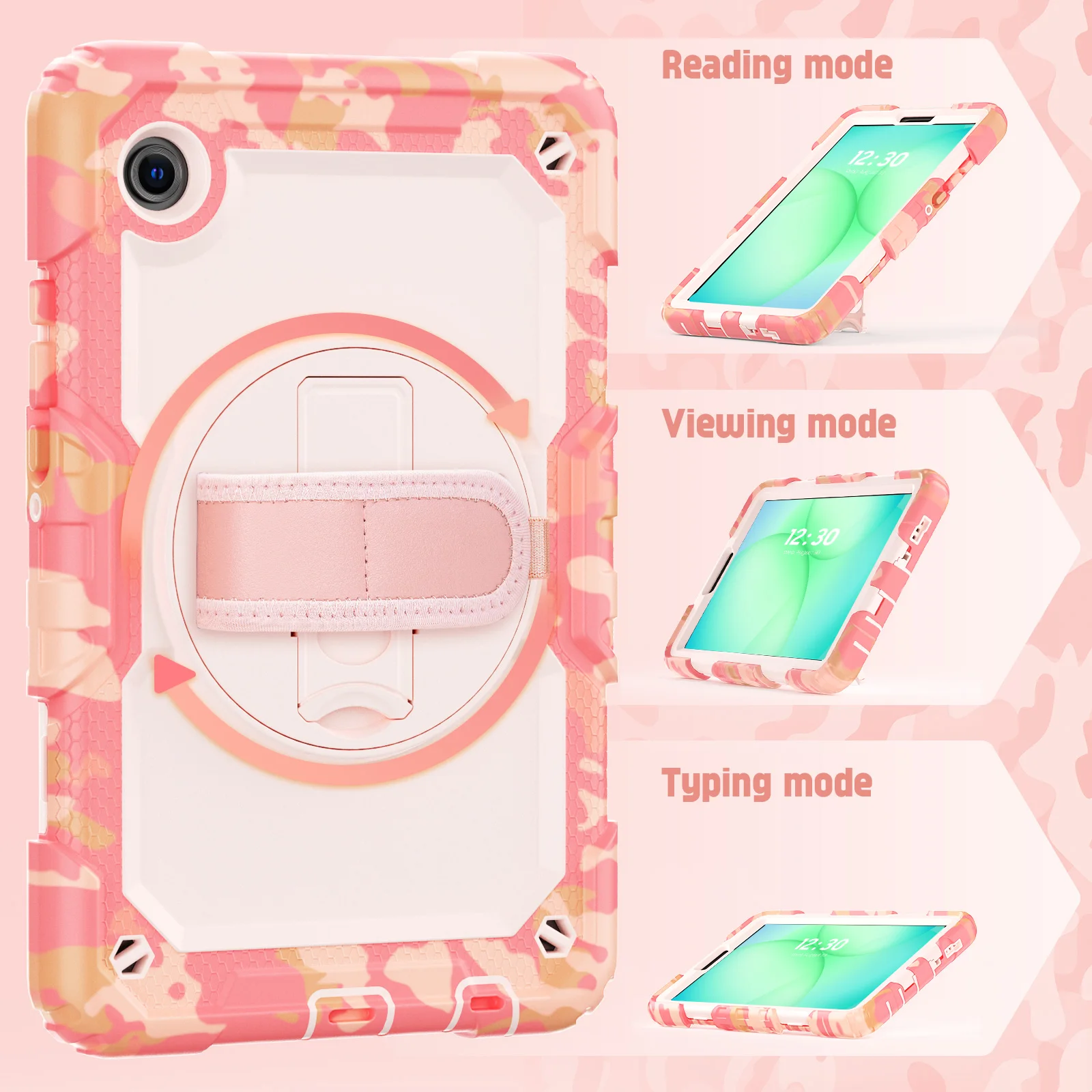 

Stand Case Universal For Samsung Tab A11 A9 2025 2023 8.7 SM-X133 X135 X110 X115 X117 Rotating Armor Cover With Screen Protector