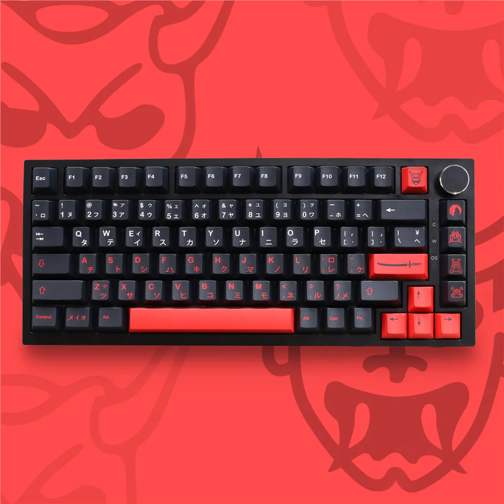 GMK Bushido Keycaps Dye Sub PBT  Ergonomic Design 129 Keys Cherry Profile Keycaps for 64/104/108 Mx Switch Mechanical Keyboard