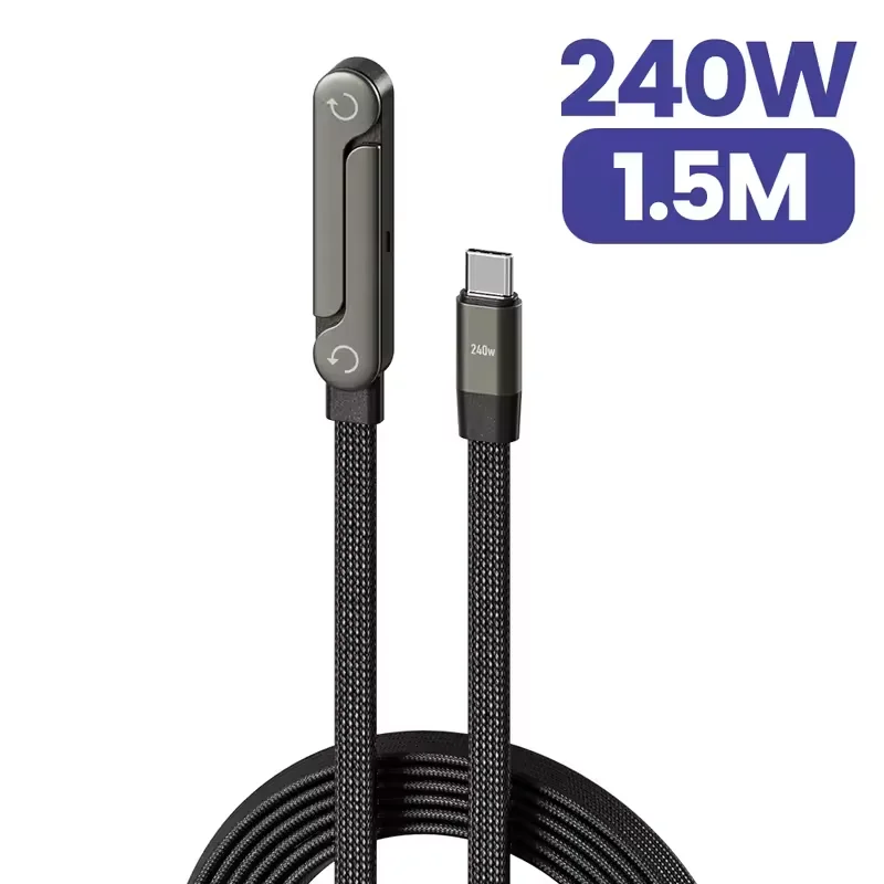 240W Elleboog USB Type C naar USB C-kabel PD Snelle oplaadkabel Type C Draad Telefoonstandaard voor iPhone 17 16 15 Xiaomi Samsung Huawei