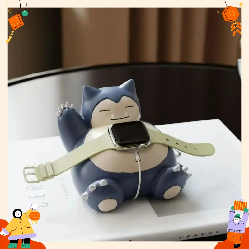 アニメポケモンフィギュアカビゴンかわいいモデル人形時計ブラケットデスクトップ装飾アクション置物像子供の誕生日プレゼント