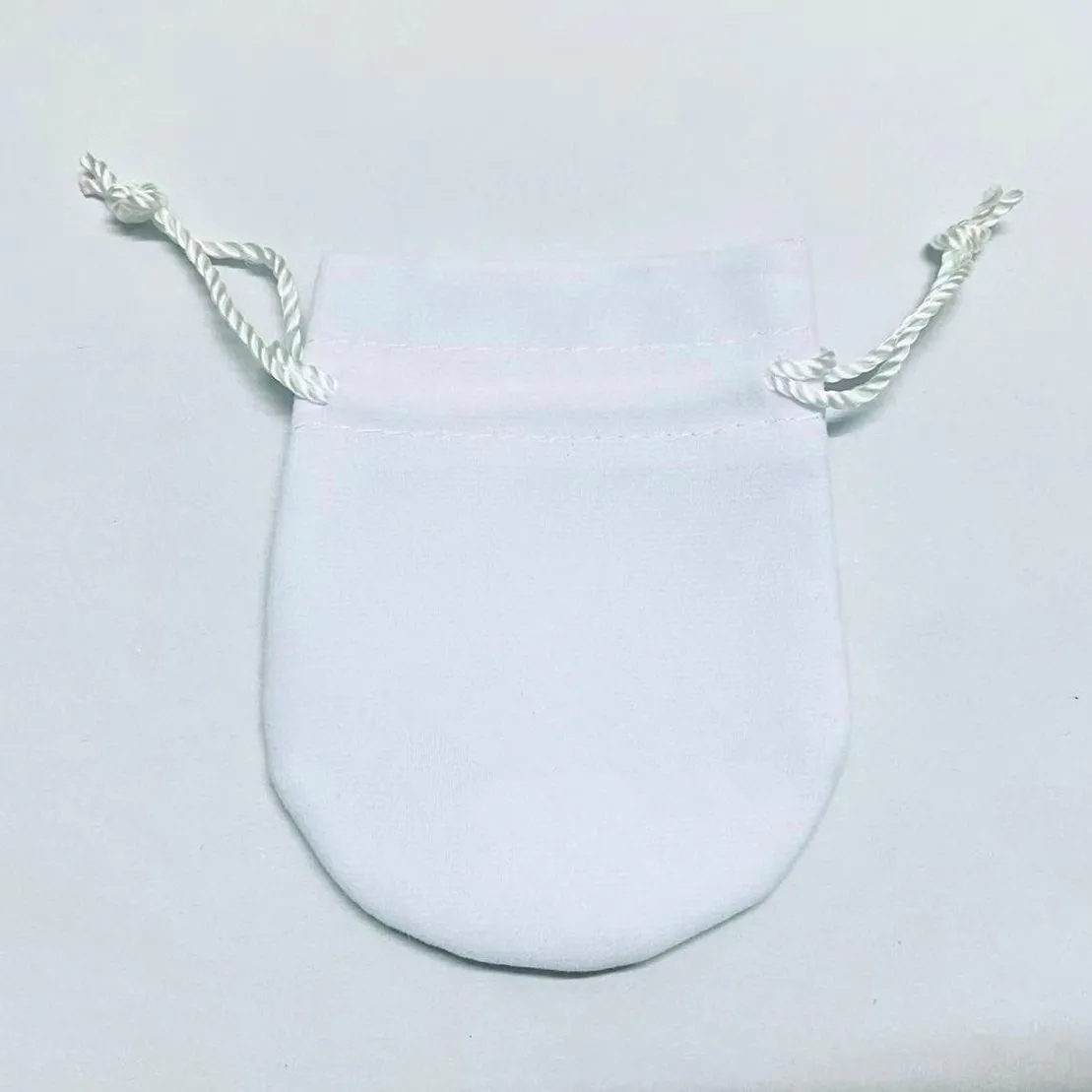 100pcs White Ribbon Velvet Bags Pouch For Bead Charm Bracelet Women  Jewelry Birthday Gift White Bags Outer Packaging