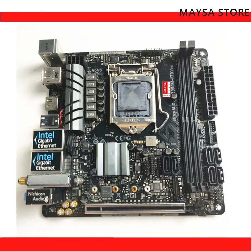 Z390 LGA 1151 Motherboard Asrock Z390M-ITX/AC 2×DDR4 64GB PCI-E 3.0 M.2 USB 3.1 Mini-ITX For 9th/8th GenCore i9/i7/i5/i3