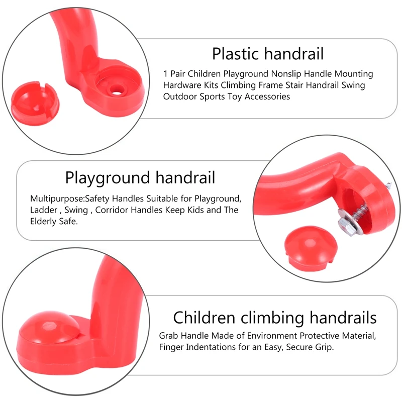 Kits de accesorios de montaje con mango antideslizante para parque infantil, marco de escalada, pasamanos de escalera, columpio, accesorio de juguete para deportes al aire libre, 1 par