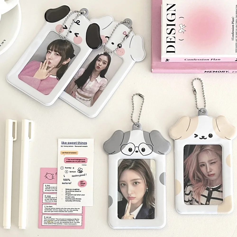 Original Cute Puppy Shaped 3 Inch Pvc Student Girl Heart Card Sleeve Small Card Random Card Collection Card Bag Card Sleeve