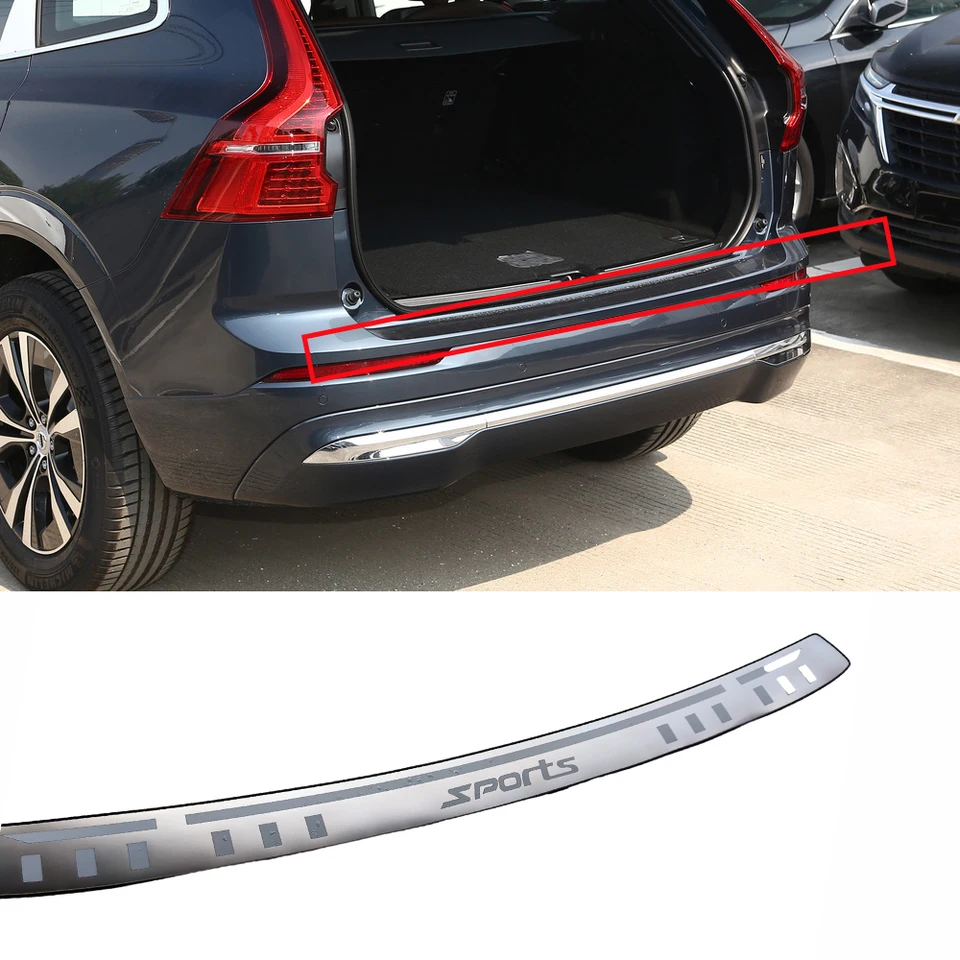 ボルボ XC60 2018-2024 リアバンパープロテクター ステンレス鋼