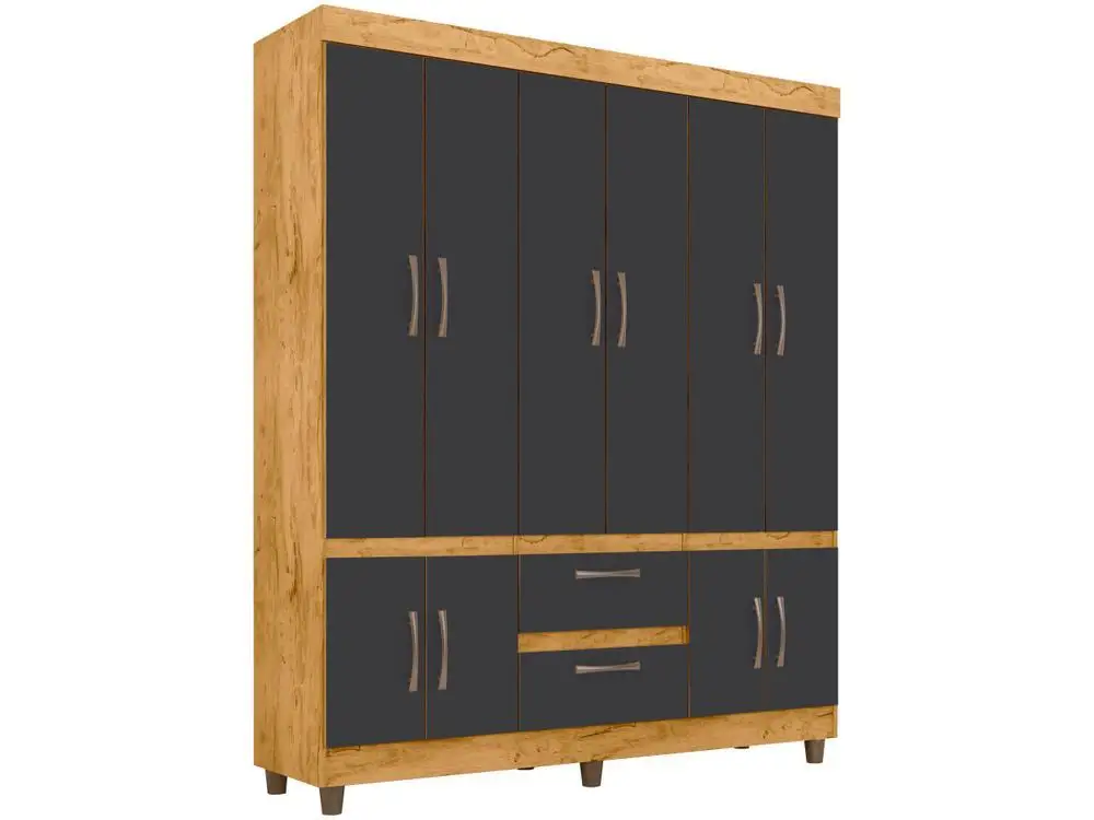 Araplac Coimbra Wardrobe Couple 10 Doors 2 Drawers