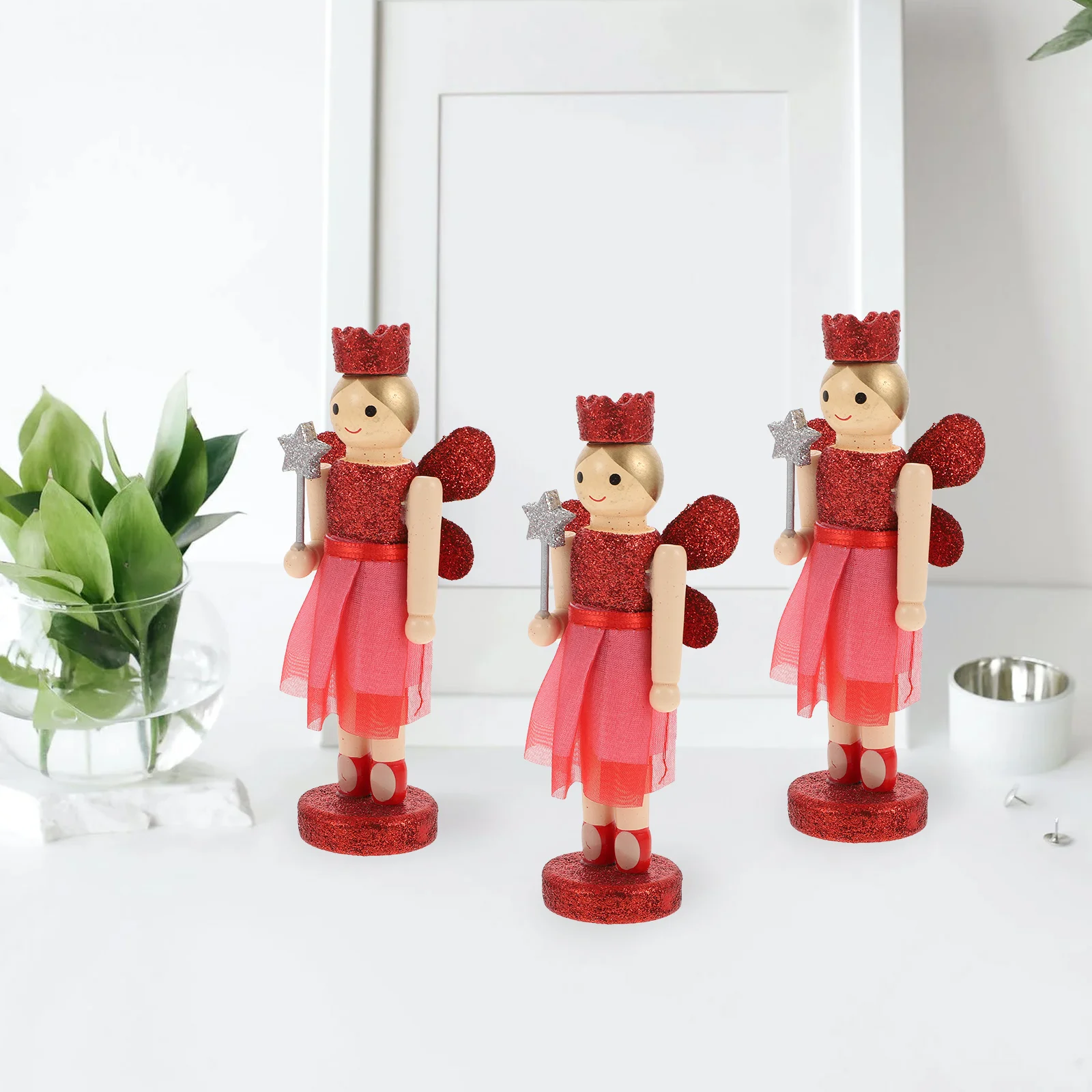 3 قطعة ديكور عيد الميلاد الصغيرة كسارة البندق زخرفة حفلة عيد ميلاد لصالح حشو سيدة الحرف الأحمر فتاة أرقام الجدول الأب