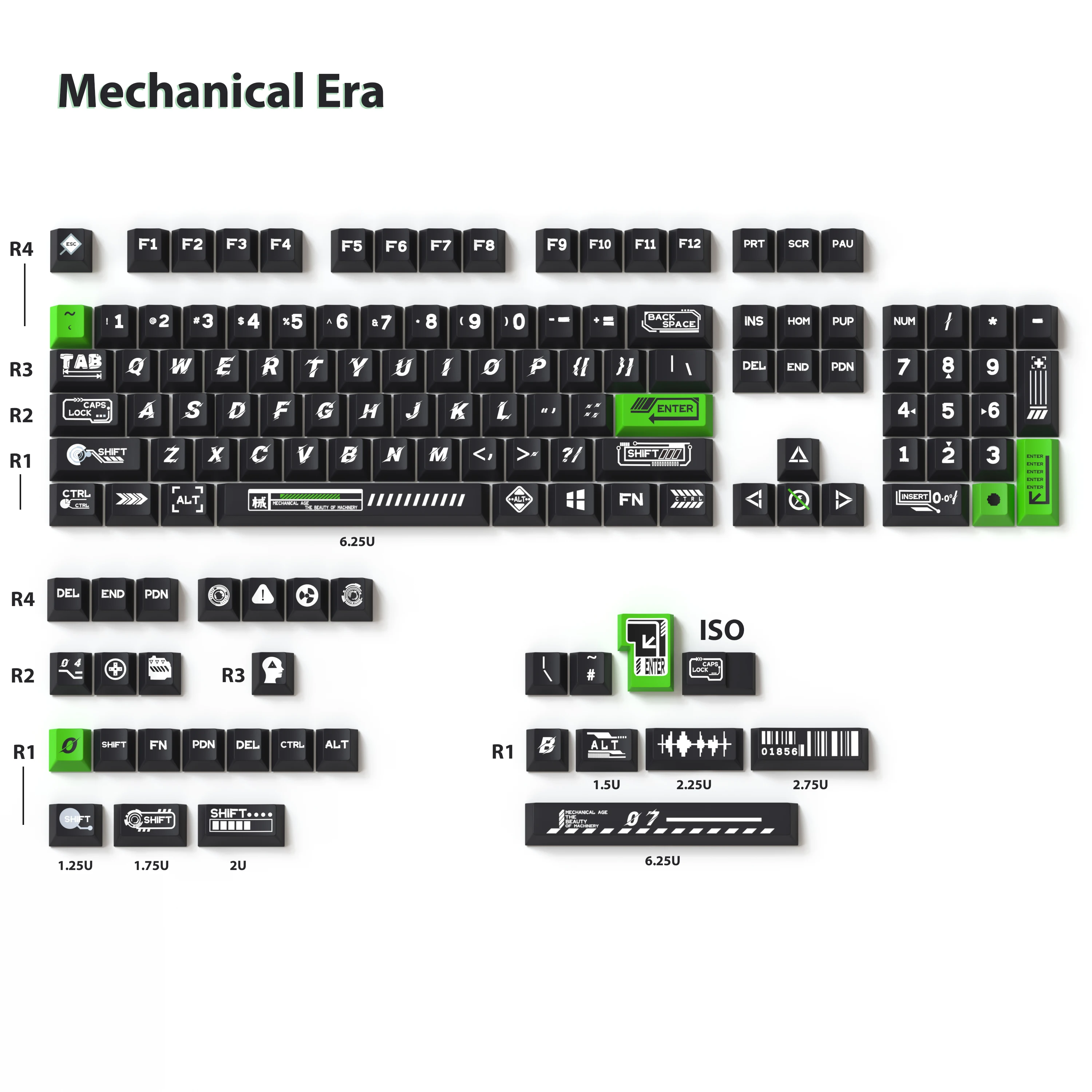 

pbt keys Mechanical Era 134 keys cherry profile keycaps For MX Switches Mechanical Keyboard