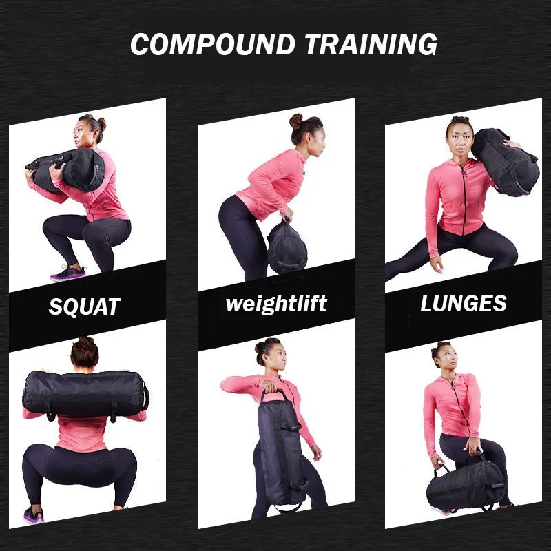 Power Bags Sandbags Empty Adjutable Weight Ripproof Dumbbell Barbell Functional Strength Training Home Workout Squat Gym