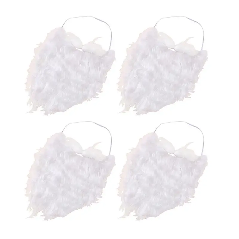6 uds bigote falso disfraz barba accesorios de barba falsa pelo Facial fiesta de Navidad pelo Facial barba blanca para adultos