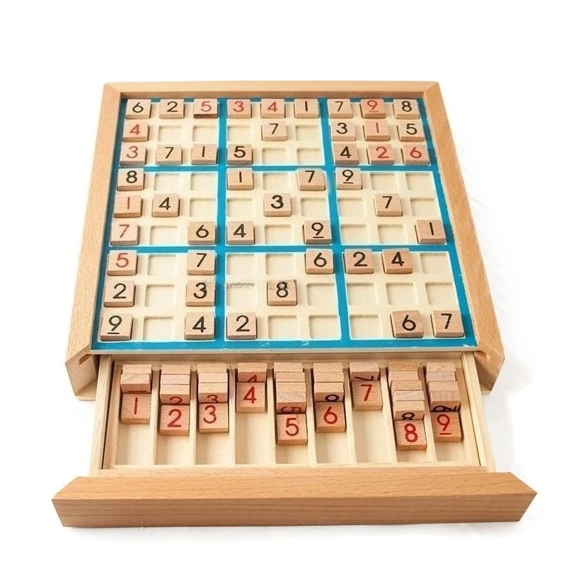 

2025 wooden with drawers nine grid toy chinese pupil logical thinking puzzle table game fun learning mathematics games