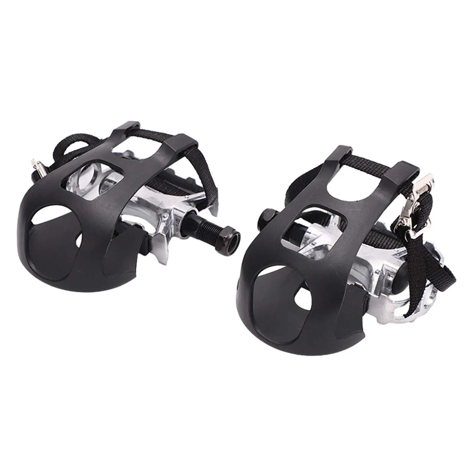 Exercise Bike Pedals with Adjustable Strap Repair Bicycle Pedals with Toe Cage