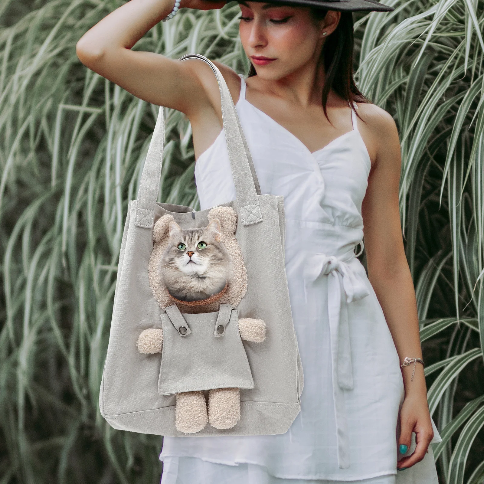 

Pet Carrier Bag Portable Canvas Cat Travel Bag For Small Dogs Kitten Large Breathable Shoulder Outdoor Folding Puppy