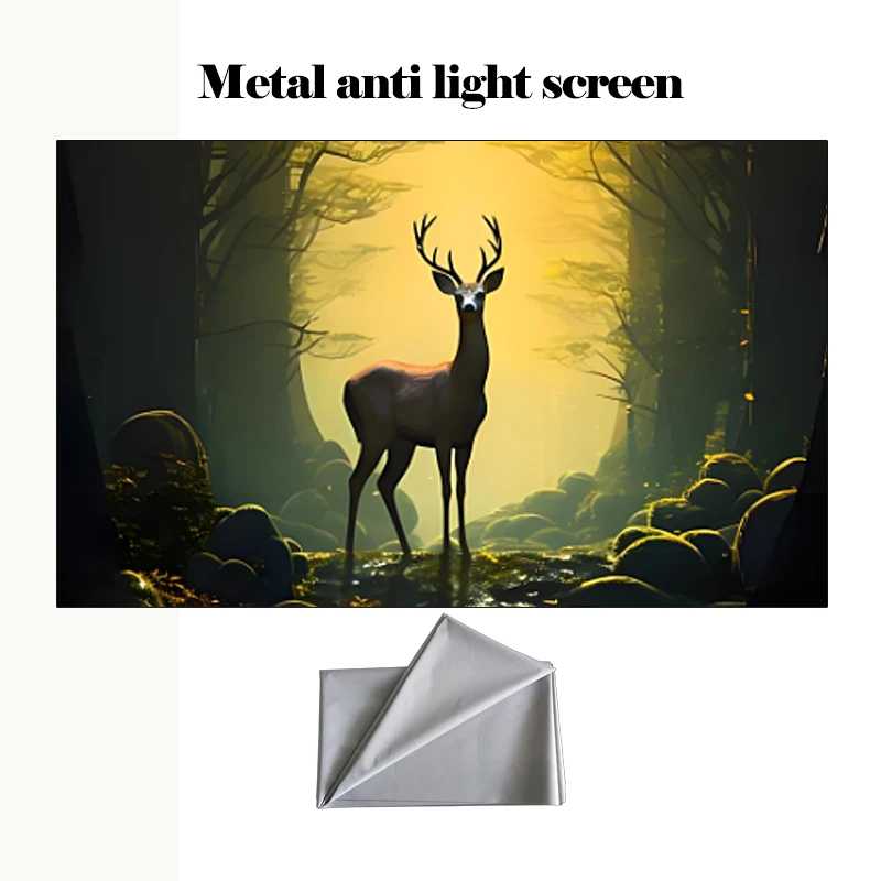Schermo anti-luce in metallo, pieghevole per un facile trasporto, schermo di proiezione domestica, facile da installare, schermo a parete