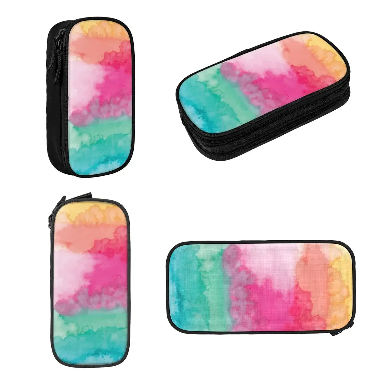 Watercolor Rainbow Blend Pencil Cases Large Capacity Pen Bags Pen Box Pencil Pouch For Boys Girls Students Stationery School