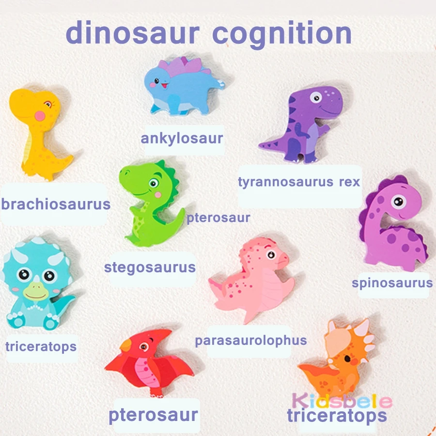Giocattolo puzzle in legno con uovo di dinosauro Montessori, gioco di abbinamento dei numeri di colore, regalo per l'apprendimento precoce, giocattolo sensoriale per la cognizione dei colori per bambini