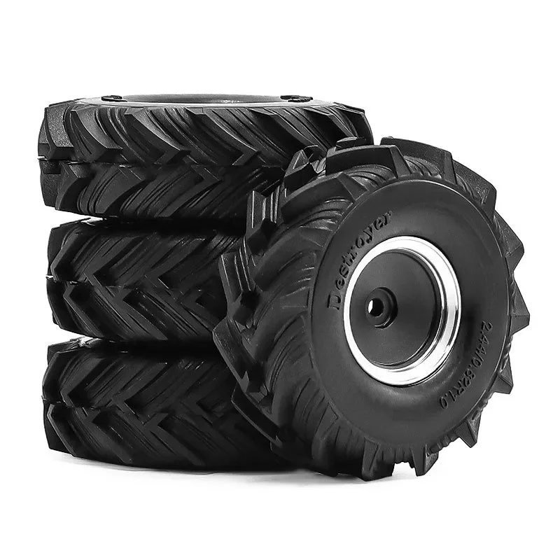 

4pcs OD 52mm 1.0" Metal Beadlock Wheel Tire Set For 1/18 RC Crawler Car TRX4M SCX24 Upgrade Parts Accessories