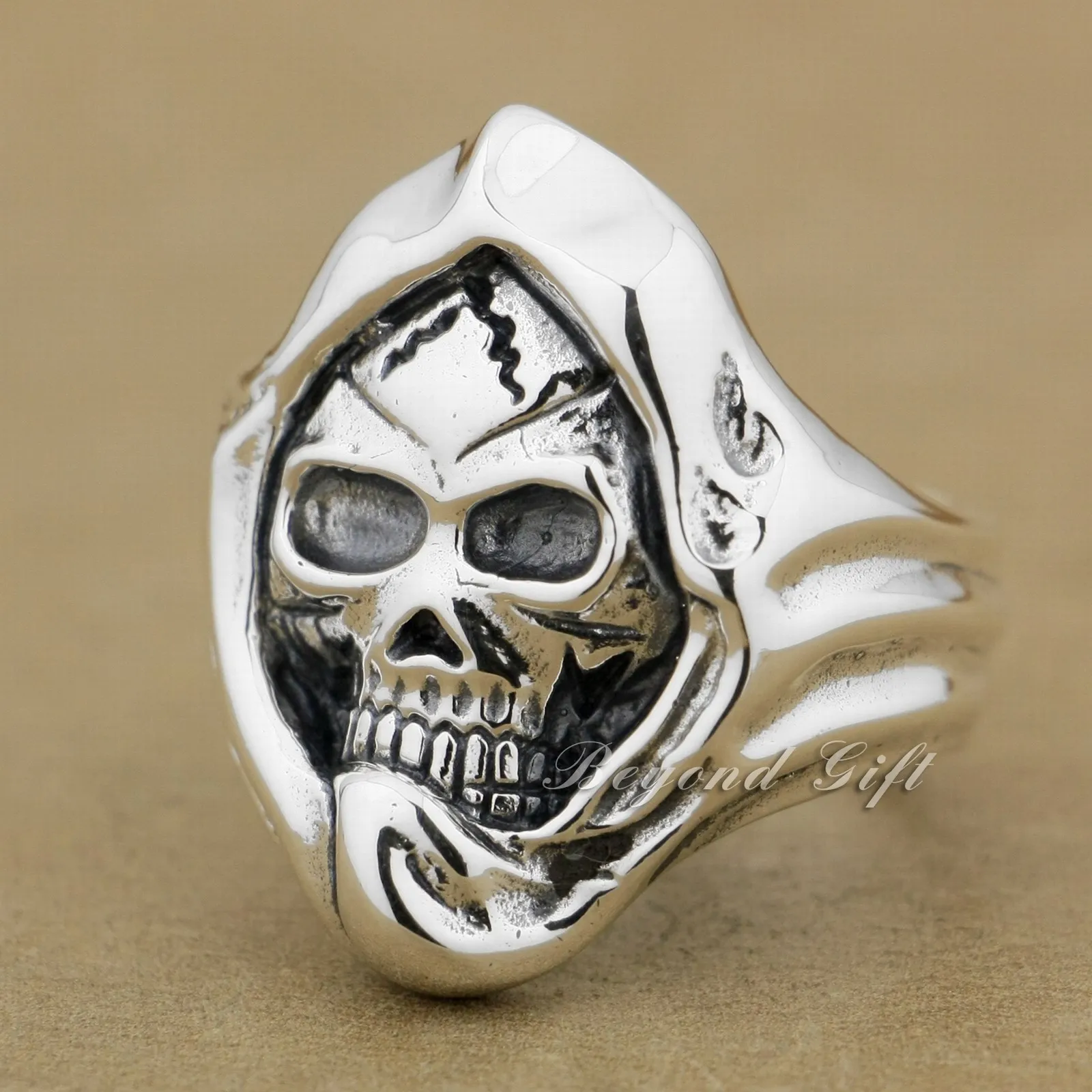 925 Sterling Silver Huge Heavy Mummy Skull Ring Biker Rock Punk Jewelry 9Q003 US Size 7 to 15