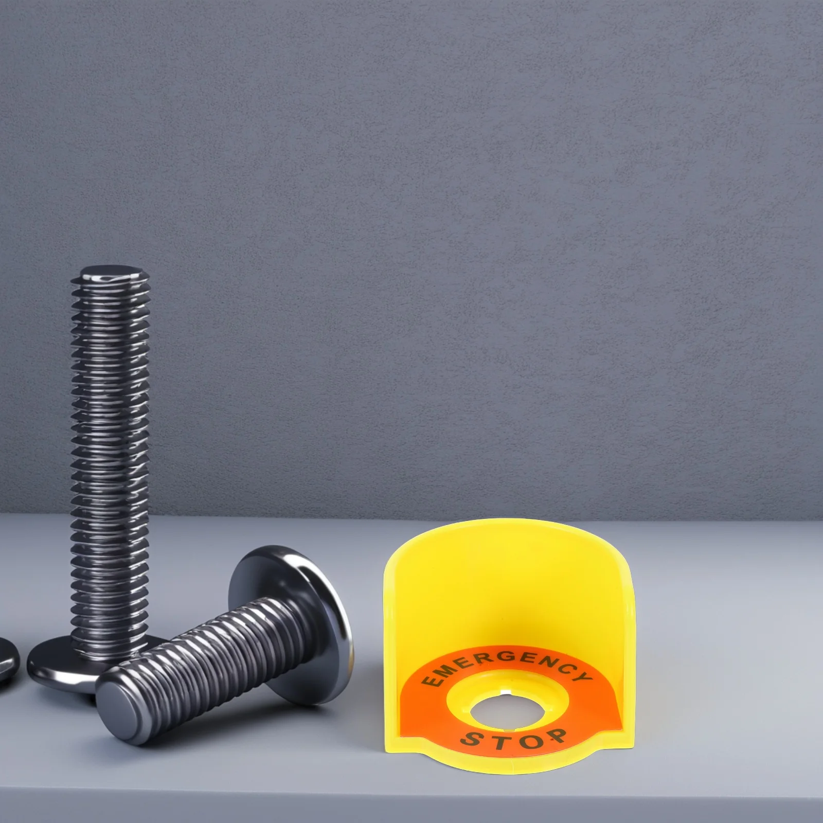 

Plastic Switch Guard Cap Emergency Stop Button Protective With Warning Sign Waterproof Industrial Equipment Safety