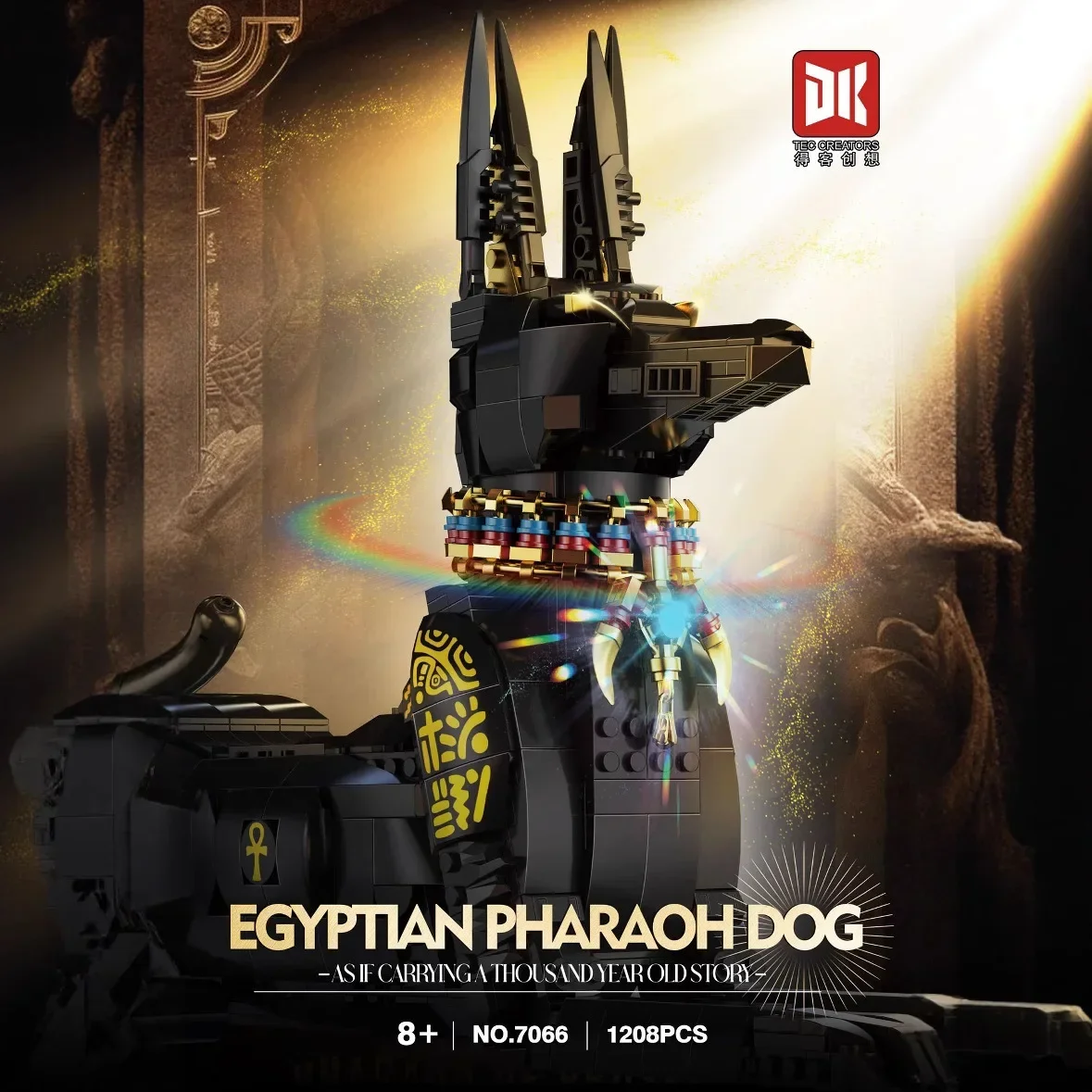 Ägyptisches Anubis-Bausatz – 3D-Pharao-Todesgott-Modell, 997 Stück/1208 Stück schwarze Hundefiguren-Sammlung, Dekor für Weihnachtsgeschenke