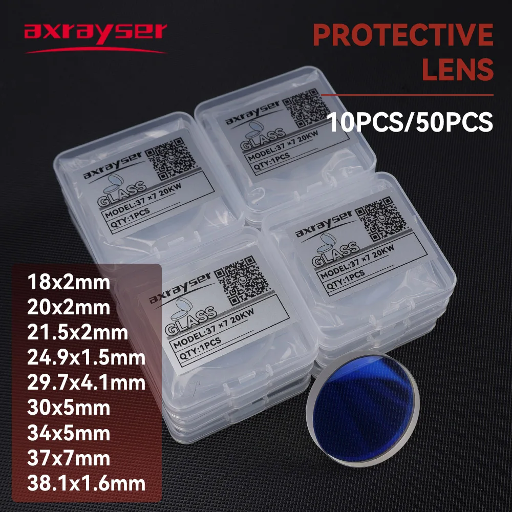 Axrayser Laser Protective Lens 27.9x4.1 30x5 37x7 Laser Cutting Protective Windows for BOCHU Raytools Bodor Metal Cutting