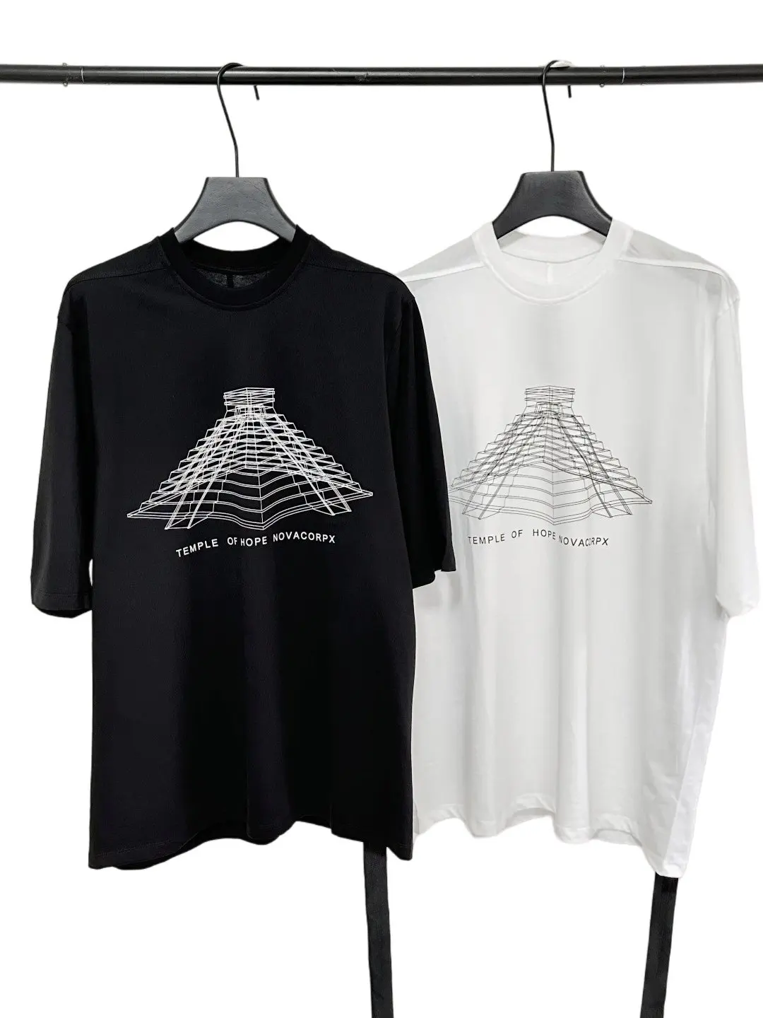 High Street Tees Cotton Tshirt Men's RO Large Dark Print Loose Five Quarter Sleeve Mid Length 180g Short Sleeved T-shirt