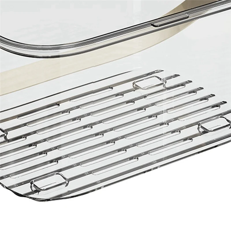 

SEWS-Большая прозрачная пластиковая корзина для хранения ванны с крышкой и полым дном для организации ванной комнаты