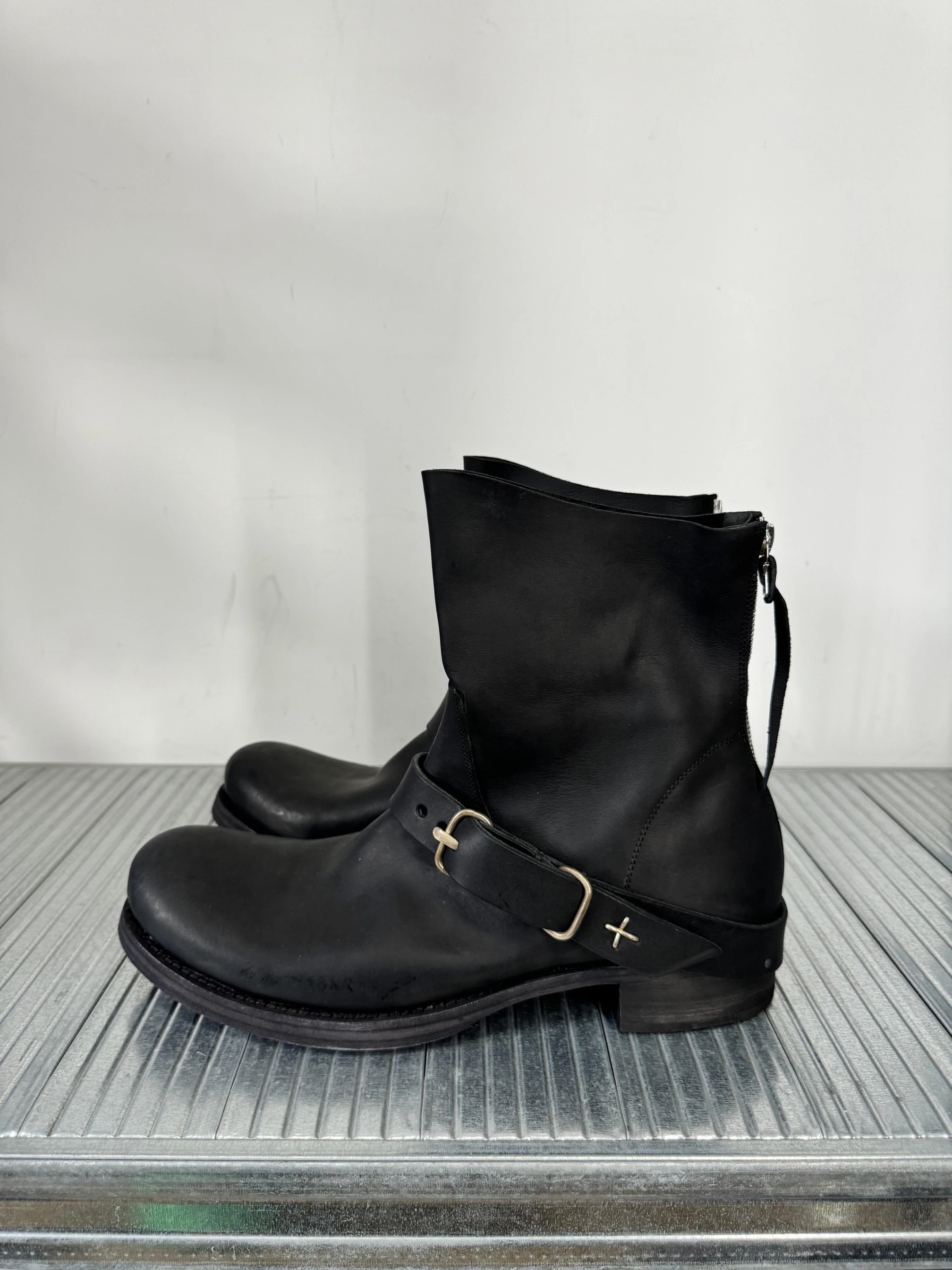 

K Складные ботинки в стиле ретро, мужские мотоциклетные ботинки с поясом, ботинки «Челси» с поднятой головой, кожаные Pi