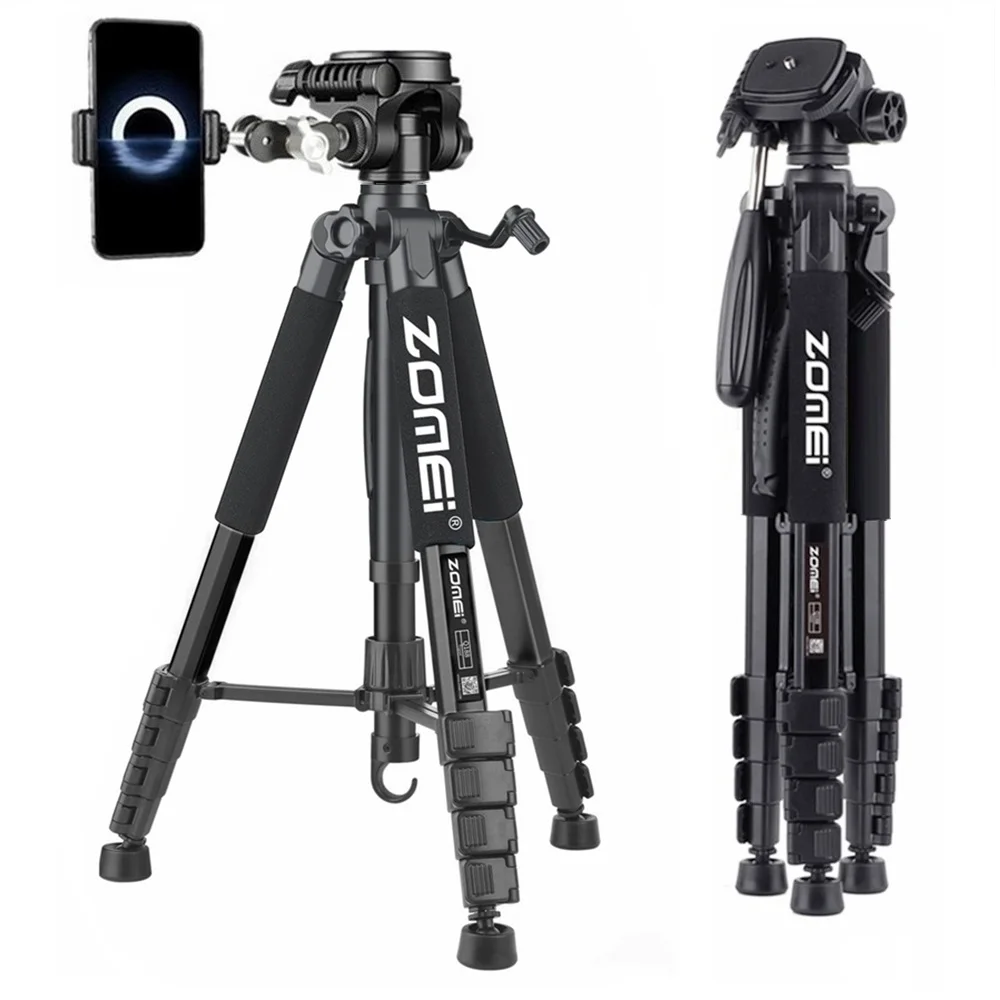 187cm/73.6in ZOMEI Foldable Lightweight Camera Tripod with 360° Rotatable Head for Canon Nikon Travel Photography &Video Record