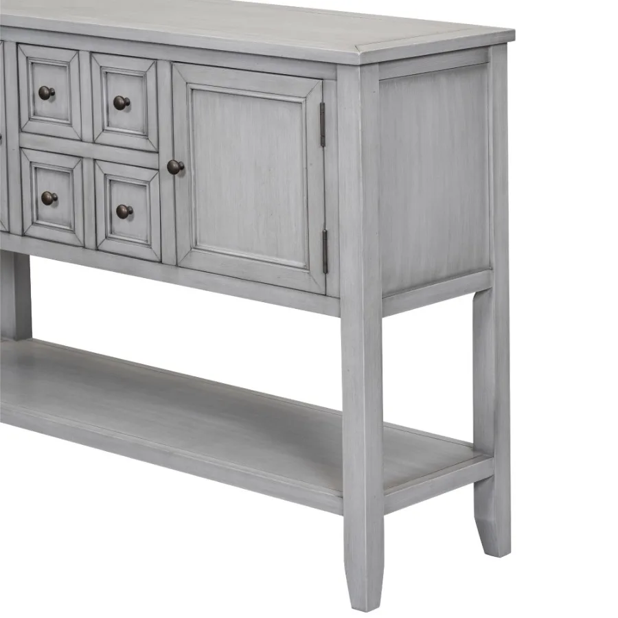 

TREXM Cambridge Series Ample Storage Vintage Console Table with Four Small Drawers and Bm Shelf for Living Rooms Entrances and