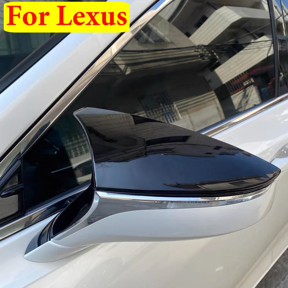 

New upgrade Rear View Mirror Cover Ox Horn Side Rearview Shell ABS For Lexus ES200 260 300H 2018 2019 2020 2021 2022
