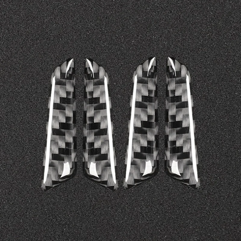 4 Piece Car Seat Adjust Button Cover Sticker Carbon Fiber Trim Automotive Supplies Black Carbon Fiber Pattern For  A4 B9