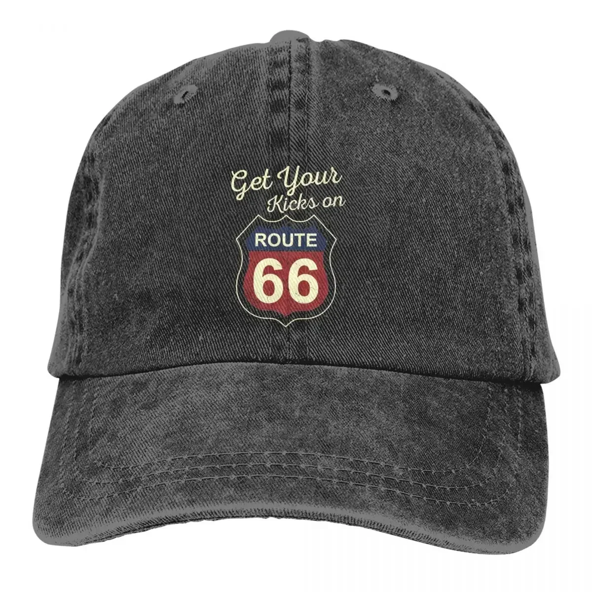 

Pure Color Cowboy Hats Get Your Kicks Women's Hat Sun Visor Baseball Caps Route 66 Peaked Trucker Dad Hat