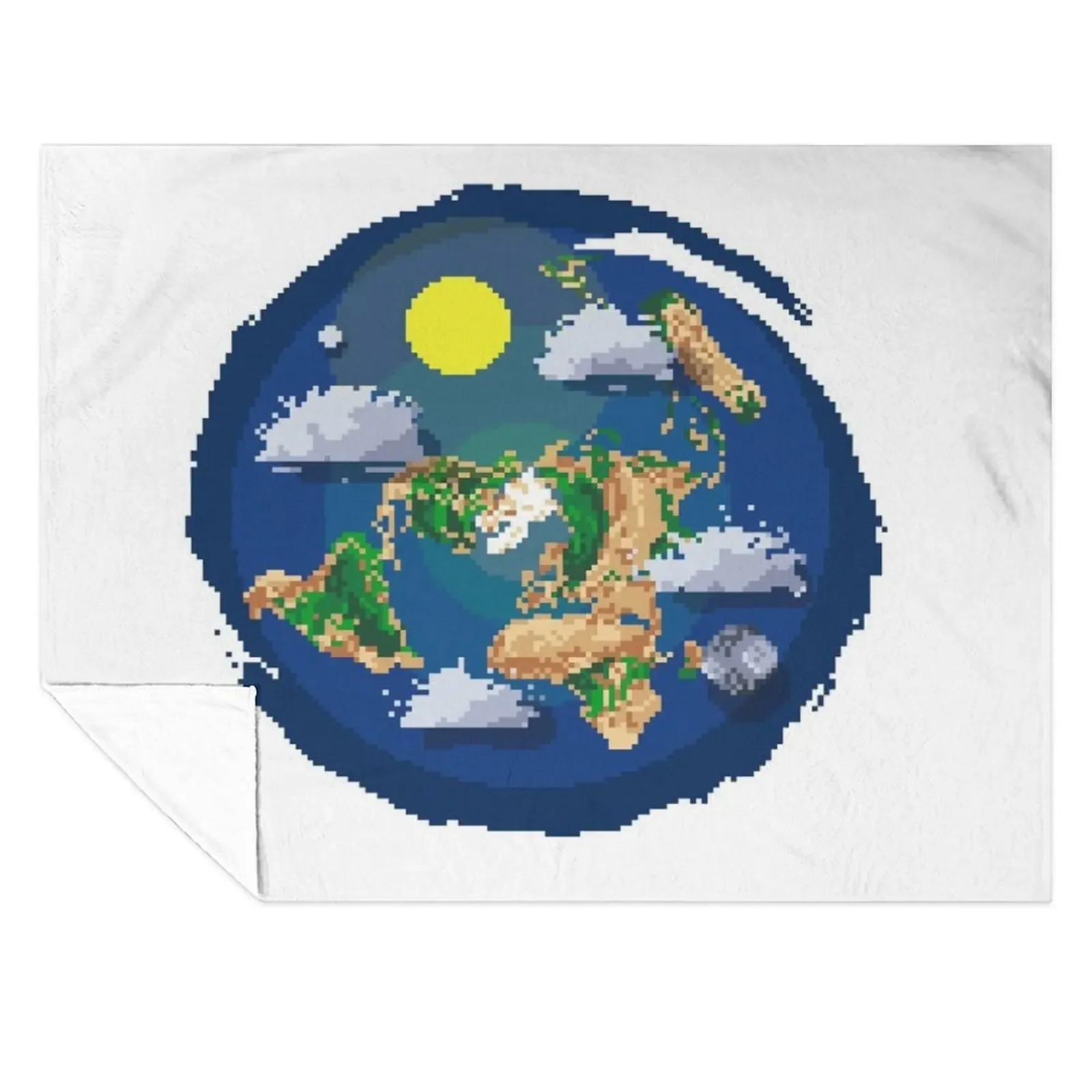 

Flat Earth Map Pixel Art (clear backround) Throw Blanket Blankets Sofas Of Decoration Hairys Sofa Throw Blankets