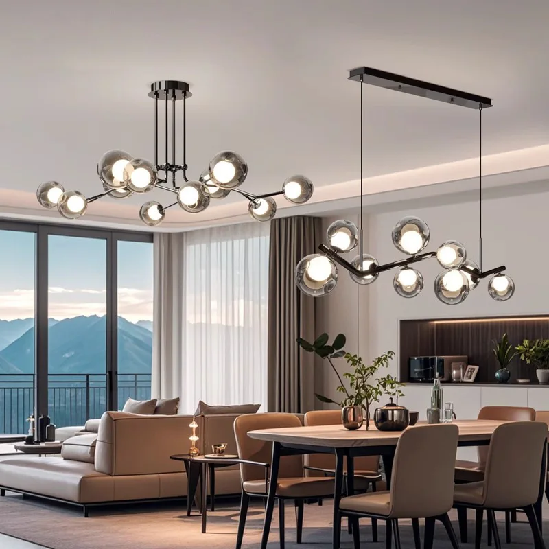 

SANDYHA Итальянский минималистичный ресторан Подвесные светильники Стильный стеклянный абажур Потолочная люстра Светодиодное освещение для гостиной