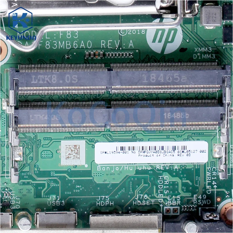DA0F83MB6A0 For HP EliteDesk 800 G4 Notebook Mainboard SR404 DDR4 Laptop Motherboard Full Tested