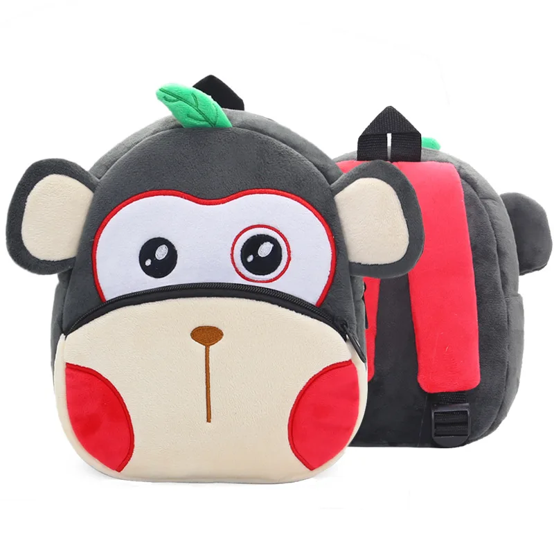 Mochilas escolares con dibujos de búho en 3D para niños y niñas, bolso de felpa suave para guardería, mochilas escolares de León