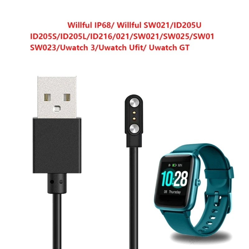 Willful IP68/Willful/SW021/ID205U/ID205S Smartwatch용 자기 USB 충전기 코드용 충전 케이블 교체
