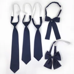 Corbatas perezosas azul marino de 38CM para guardería, lazo para estudiantes de primaria, pajarita para hombres y mujeres, Collar de uniforme escolar, corbatas de goma de mariposa