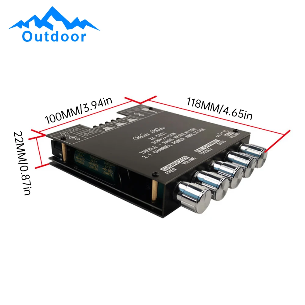 Placa de módulo amplificador de áudio digital TPA3116D2, TPA3116, TPA3116, 2.1 canais, BT 5.0, aplicativo atualizado sem aplicativo, TPA3116