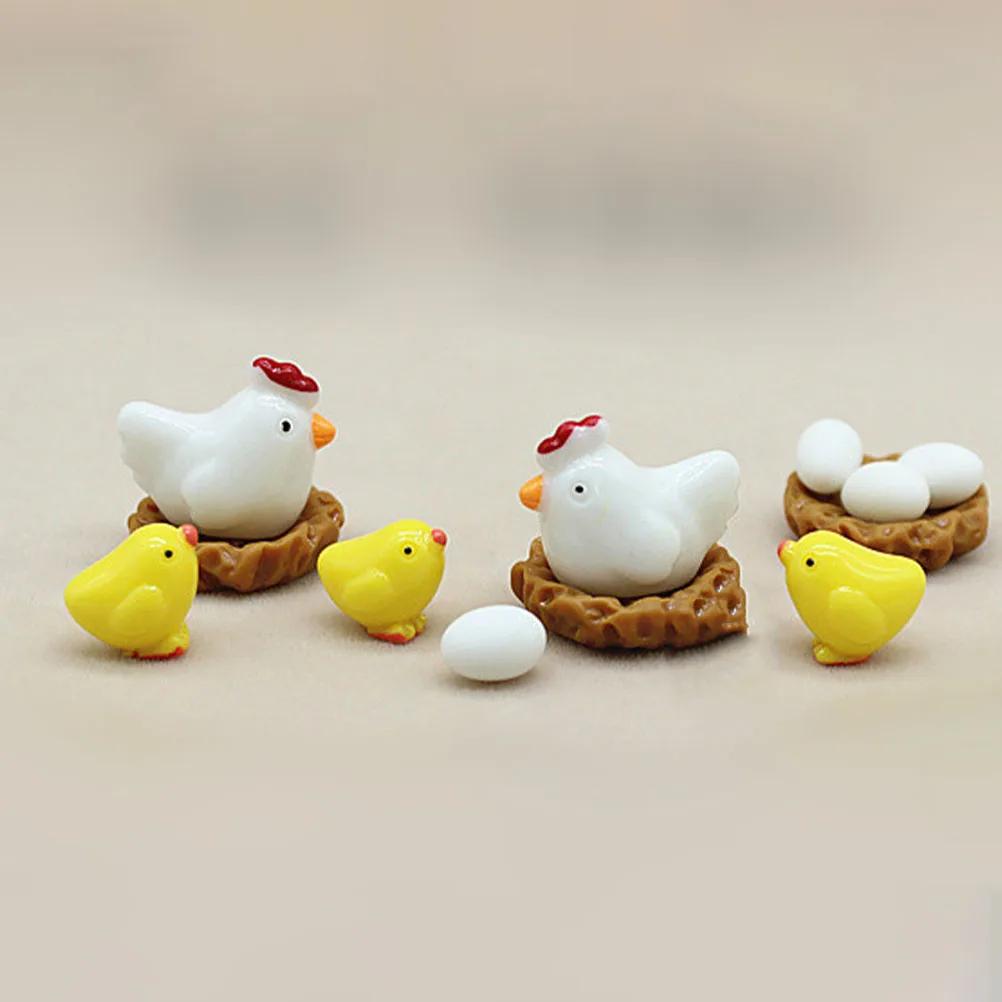 

20 Pcs Resin Chicken naments for Micro L Decorations Cute Animal Figurines Micro L nament