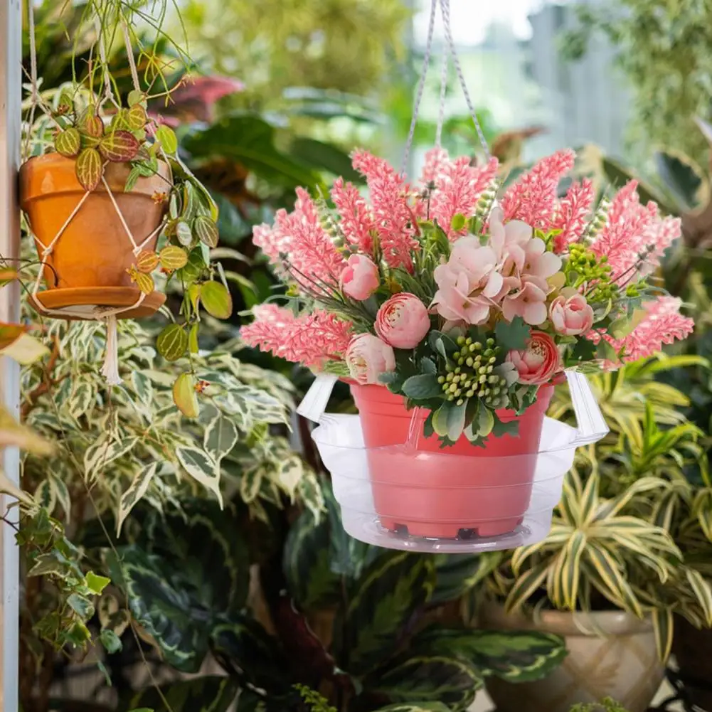 

Набор нижних кронштейнов для цветочного горшка из 10 подносов для капель цветочного горшка с крючком для предотвращения влаги, прозрачных для использования в помещении